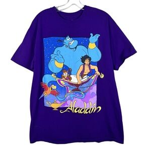DisneyParks Disney Aladdin Purple Genie Abu 1992 Cartoon T-Shirt Unisex Large L